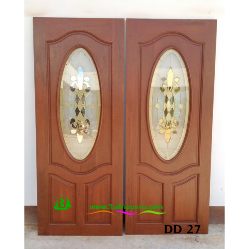 ประตูไม้สักบานคู่ รหัส DD27